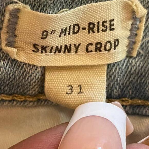 Madewell 9" Mid-Rise Skinny Crop Denim Jeans Light Wash Relaxed Fit Size 31 - Picture 9 of 11